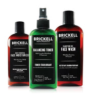 Brickell Men's Daily Face Cleanse Routine for Oily Skin, Alcohol Free Toner, Gel Facial Wash and Moisturizer, Natural and ...