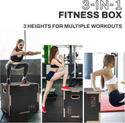 3 in 1 Non-Slip Wooden Plyo Box Plyometric - Product Image