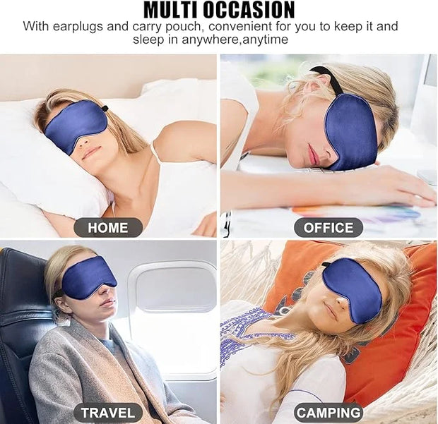 Cooling Sleep Mask w/Gel Eye Mask, Silk Eye Mask for Sleeping, Heated Eye Masks, Blindfold Eye Cover Sleeping Mask for Hom...