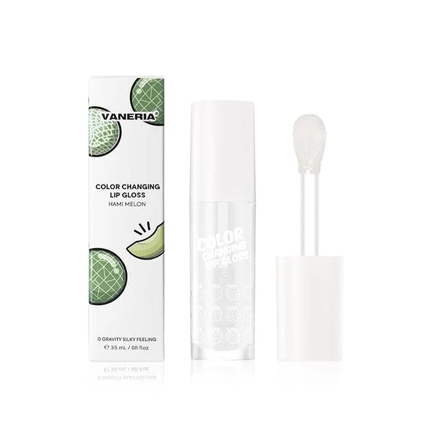 VANERIA Color Changing Lip Gloss,Clear to Pink,Fruit Flavoured Lip Changing Lip Gloss,PH Lip Color,Long Lasting Moisturizi...