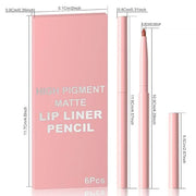 evpct 6Pcs Retractable Lip Liner Pencils Set Pack for Shaping & Sculpting Lips, Mauve Maroon Red Orange Nude Chocolate Dar...