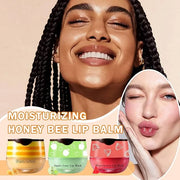 3PCS Bee Lip Balm Honey Pot Apple)