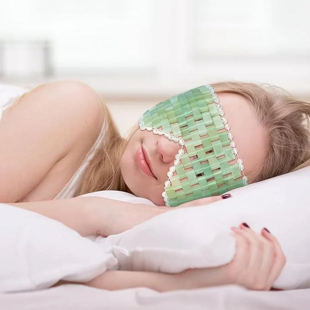 Jade Eye Mask - with Adjustable Strap for face 100% Natural Gemstone Jade Sleep Mask for Hot & Cold Anti Aging Therapy by ...