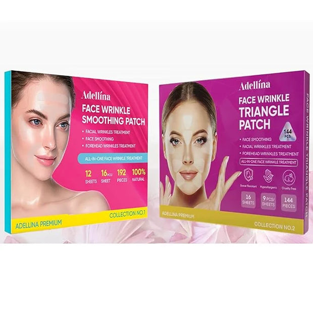 (BUNDLE) Facial and Forehead Wrinkle Patches: Face Wrinkle Treatment for Forehead, Smile Line, Under Eye- Anti Wrinkle Pat...
