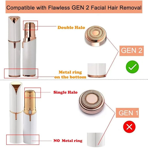 Facial Hair Remover Replacement Heads: Compatible with Finishing Touch Flawless Facial Hair Removal Tool for Women As Seen...