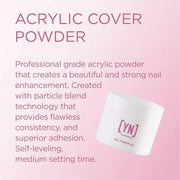Young Nails Acrylic Cover Powder - Self-Leveling Acrylic Nail Powder, Clear Nude Pink White Acrylic Powder for Nail Extens...