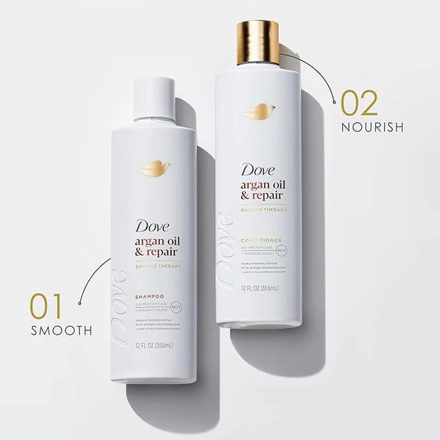 Dove Conditioner Argan Oil & Repair for Fine Hair with Bio-Protein Care Technology and Argan Oil Blend 12 Fl Oz - Product ...