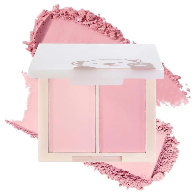 Dual Powder Matte Blush Palette – Soft Pink & Rosy – Matte Finish, Buildable Long Lasting Face Blush Makeup,Lightweight, V...