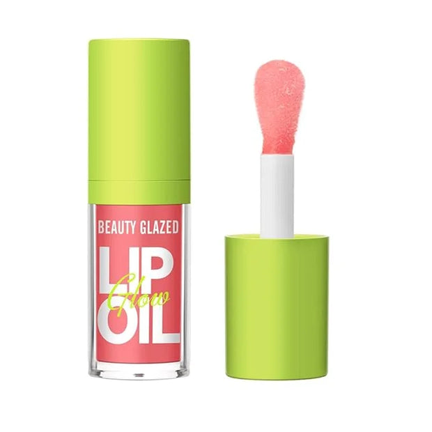 Beauty Glazed Big Brush Head Lip Oil, Ultra-Hydrating & Nourishing, Smooth Glossy Finish Lip Glow Oil, Shiny and Vegan Tin...