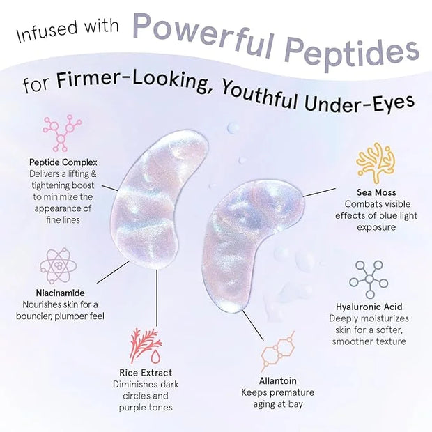 grace & stella Under Eye Patches with Peptides & Rice Extract - Firming Eye Masks for Dark Circles and Puffiness - Under E...