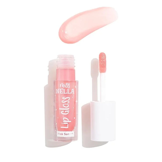 MISS NELLA Pink Secret Lip Gloss, Pink hydrating children Lip Gloss, watermelon scent, gentle on the skin. gives a sheer k...