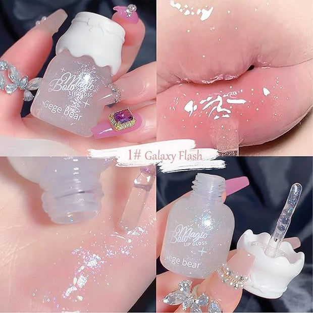 5 Colors Shimmer Lip Gloss Set Hydrating Lip Glow Oil Cute Hydrating Tinted Lip Transparent Balm Set - Product Image