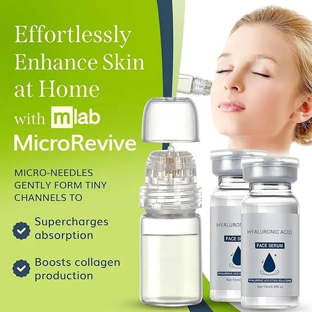 Microrevive Titanium Micro Infusion Facial System - Home Microneedling Kit with Collagen-Stimulating Derma Stamp & Premium...