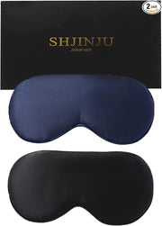 2-Pack 100% Real Natural Silk Eye Mask, Silk Sleeping Mask, Shade Puffy Eye Gift with Adjustable Straps, Sleep Eye Mask, S...