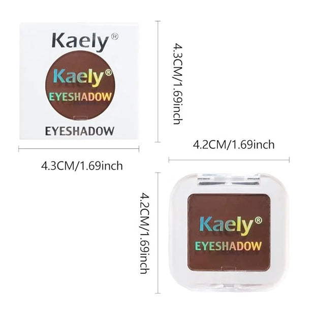 Kaely Pressed Single Eyeshadow Makeup, Coffee Matte Highly Pigmented Monochrome Eye Shadow Palette, Waterproof Neutral Pow...