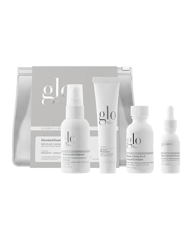 Glo Skin Beauty Clarify + Balance Skincare Set for Breakout Prone Skin - Mini Purifying Gel Cleanser, Mini Oil Free Moistu...