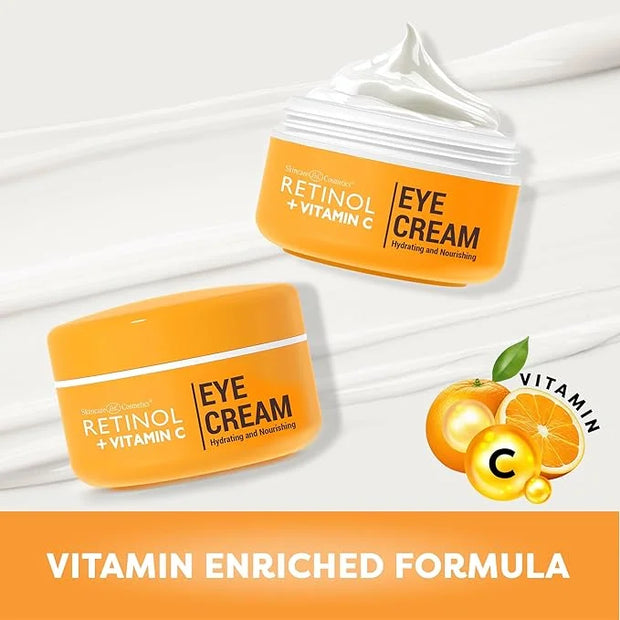 Retinol + Vitamin C Eye Cream - Anti-Aging, Dark Circle & Puffiness Treatment for Smooth, Firm Skin - Hydrating & Nourishi...