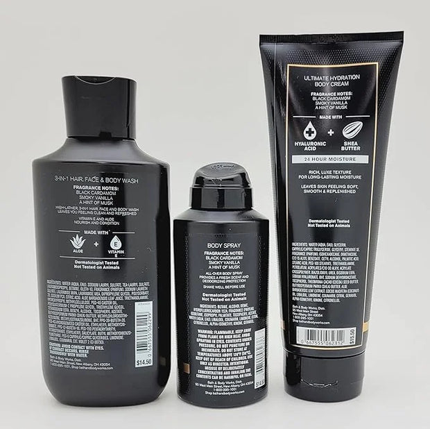 Bath & Body Works - Noir for Men 3-in-1 Hair, Face & Body Wash, Body Spray and Hydration Cream (2021) - Product Image