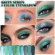 9Colors Green Avocado Color Colorful Bright Eyeshadow Palette Makeup,Highly Pigmented Matte Sparkle Eye Shadow Palette Lon...