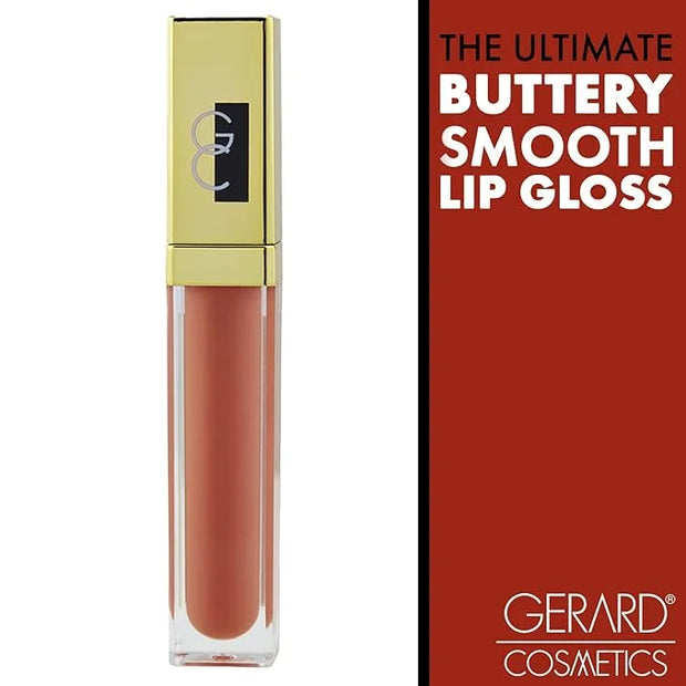 Gerard Cosmetics Color Your Smile Lip Gloss Salmon, Super Pigmented Peach Lip Gloss with LED Light and Mirror, Shiny Finis...