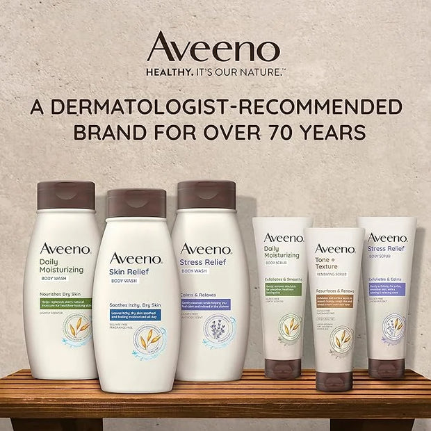 Aveeno Daily Moisturizing Body Scrub, Exfoliating Body Wash for Smoother, Healthier Looking Skin, Soothing Prebiotic Oat F...