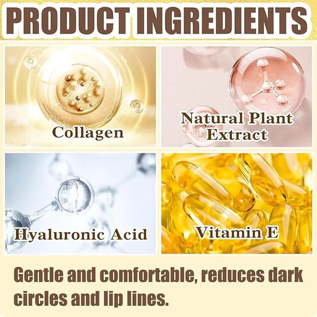 30 Pairs Lip Mask & Under Eye Mask, 24K Crystal Collagen Under Eye Patches for Puffy Eyes, Reducing Fine Lines & Dark Circ...