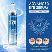 Advanced Eye Serum with Caffeine & Retinol,Eye Treatment Cream for Dark Circles Under,Anti Aging Eye Serum with 360°Massag...