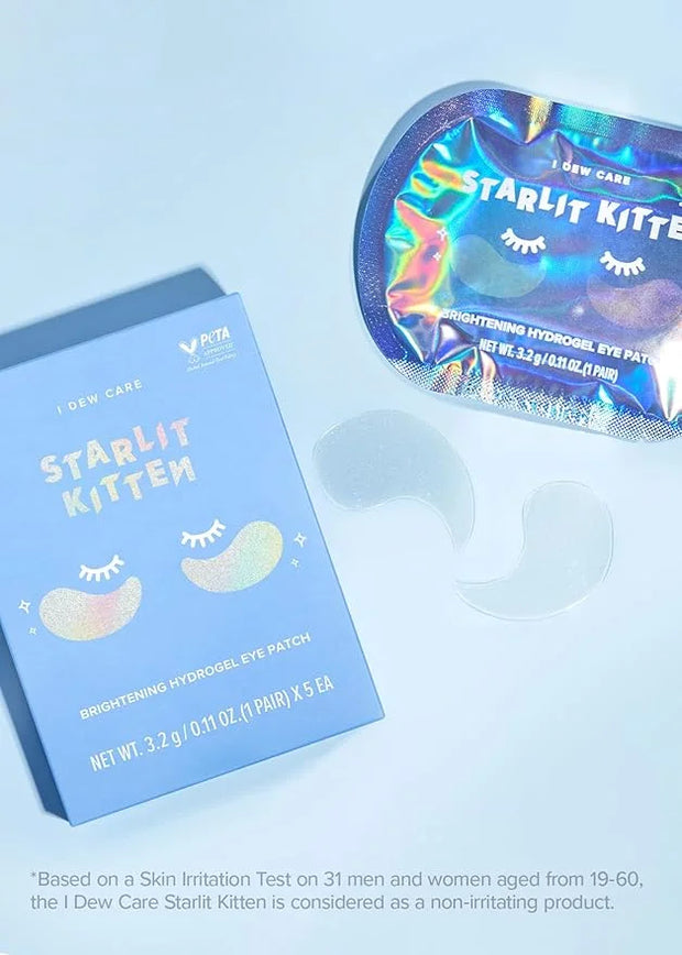 I DEW CARE Hydrogel Eye Patch - Starlit Kitten | Korean Under Eye Patches for dark circles and puffy eyes, Smooths Puffy E...