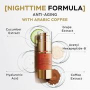Moisturizing Night Serum w/Hyaluronic Acid, Cucumber, Grape & Coffee Extract for Dark Circles, Puffiness & Bags - Under Ey...
