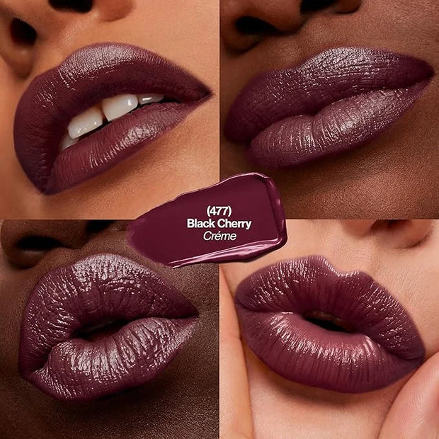 Revlon Super Lustrous Lipstick, Creamy Formula For Soft, Fuller-Looking Lips, Moisturized Feel, 477 Black Cherry, 0.15 oz ...