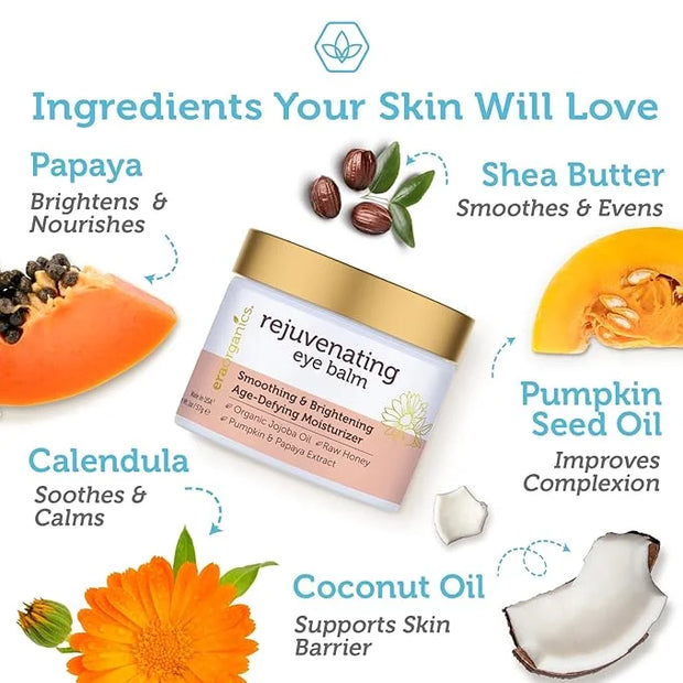 USDA Organic Eye Moisturizer Cream - Rejuvenating and Nourishing Age Defying Balm - Natural Ingredients for Sensitive Skin...