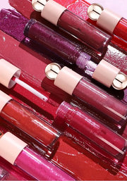 Shimmer Gloss Lipstick, Slicks Lip Gloss Diamond Shiny Pink Dark Red Purple Glitter Sparkly Glossy Shimmer Waterproof Girl...