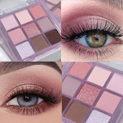 Eyeshadow Palette Makeup- 9 Colors Rose Gold Dark Brown Colorful Eyeshadow Palette Matte Shimmer Korean Natural Eye Shadow...
