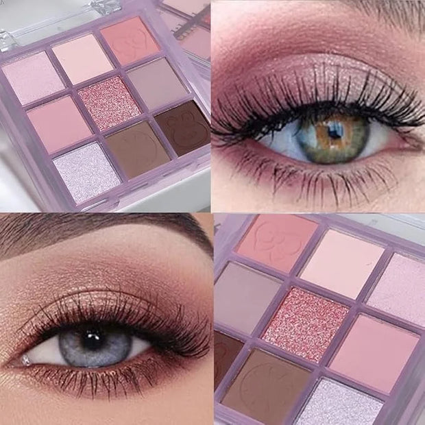 Eyeshadow Palette Makeup- 9 Colors Rose Gold Dark Brown Colorful Eyeshadow Palette Matte Shimmer Korean Natural Eye Shadow...