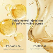 6% Caffeine Eye Cream for Dark Circles - Rapid Wrinkle Repair, Daily 1% Retinol & Hyaluronic Acid to Fight Fine Lines, Wri...