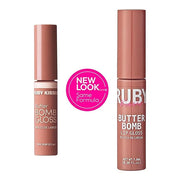 Ruby Kisses Lip Gloss Butter Bomb Gloss Non-Sticky Lip Gloss Vitamin E Natural Nude Lip Makeup -7.8mL (0.26 US fl.oz) (Nud...