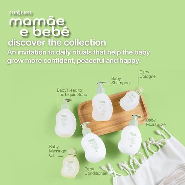 natura - Mamãe e Bebê Deluxe Gift Set - Baby Moisturizer, Cologne & Liquid Soap - 100% Vegan - Natural Origin - All Skin T...