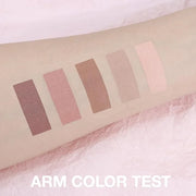 5 Colors Matte Eyeshadow Makeup Palette,Nude Pink Light Dark Brown Highly Pigmented Natural Neutral Eye Shadow Palette,Lon...