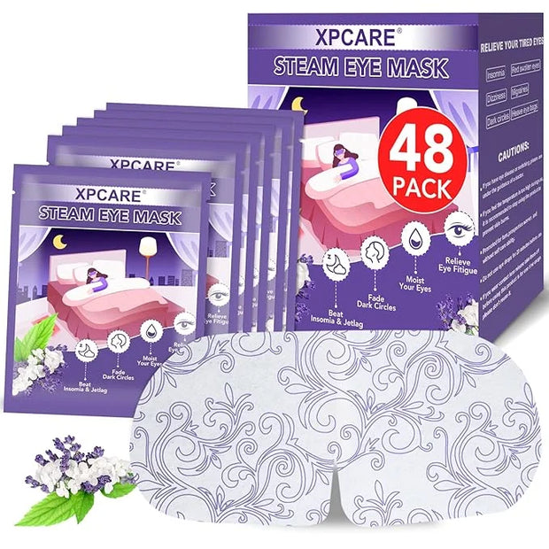 XPCARE 48 Pack Steam Eye Masks for Dry Eyes, Self Heated Steam Warm Eye Mask, Disposable Heated Eye Mask for Dark Circles,...