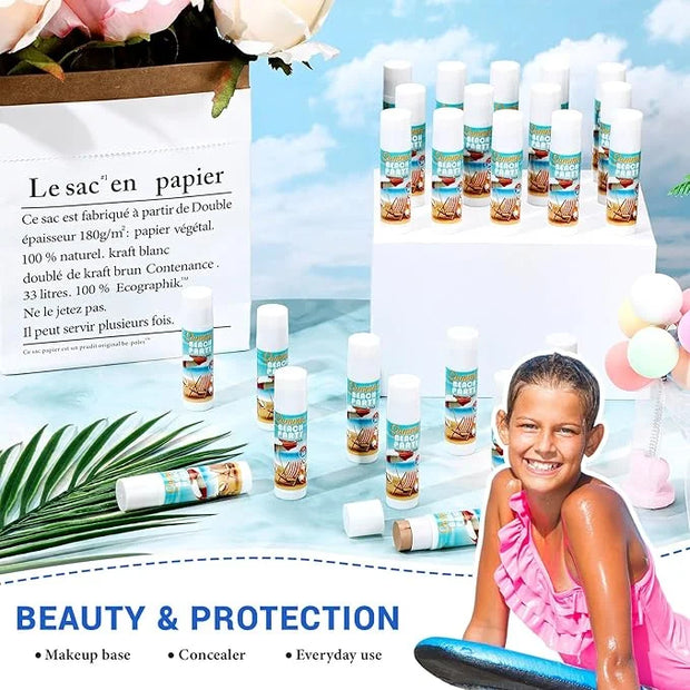 24 Pcs Mini Sunscreen Stick Bulk for Summer Wedding SPF 30 Face Sunscreen Stick Water Resistant Light Skin Tone Sun Block ...