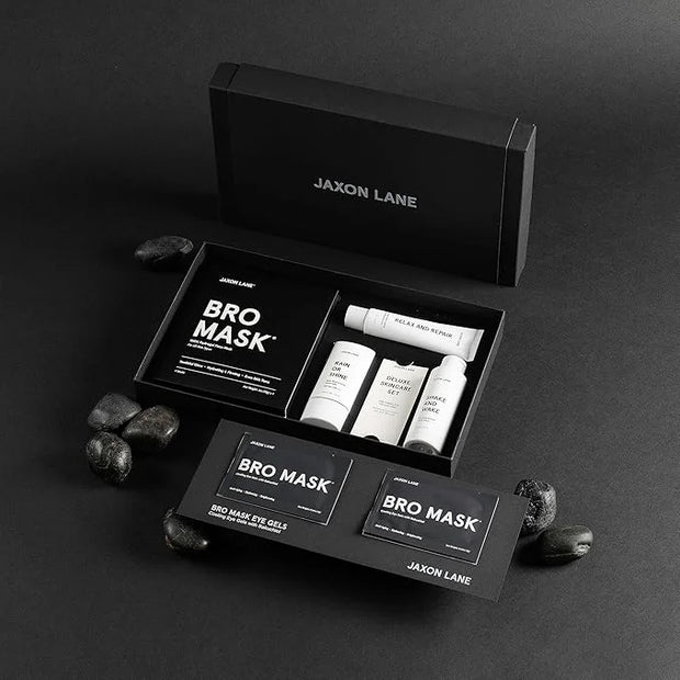 Mens Skin Care Kit 5 Piece Deluxe Facial Skincare Routine Gift Set, Anti Aging Korean Skin Care for Men: Enzyme Powder Fac...