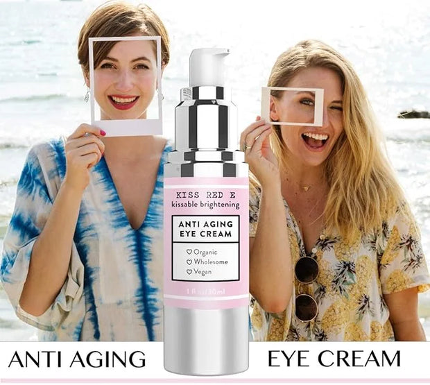 KissRedE Anti-Aging Eye Cream for Dark Circles, Puffiness, Fine Lines, and Wrinkles - Fragrance-Free, 1 Fl Oz - Product Image
