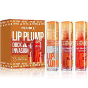 3 Colors Duck Lip Plumper Gloss, Glitter Shine Primer Lip Tint Korean Clear Plumping Lip Gloss, High Pigment No Sticky Sex...