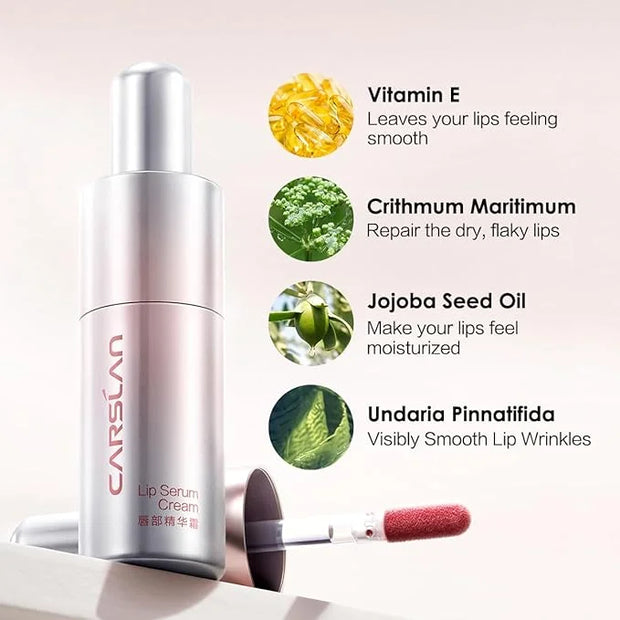 Hydrating Lip Serum Cream, Longlasting Moisturizing, Lightweight Lip Gloss, Semi-Matte Lipstick with Vitamin E, Crithmum M...