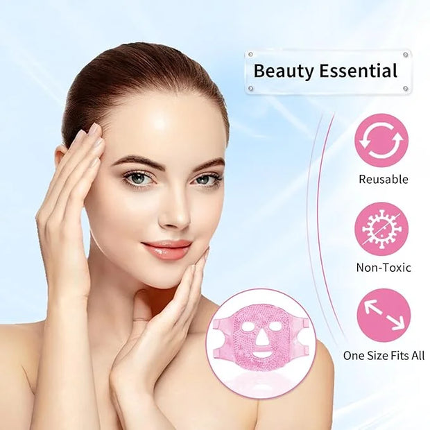 Cold Face Eye Masks Ice Face Mask Hot Cold Compress for Dark Circles, Puffiness, Migraines, Headache, Stress, Redness, Coo...