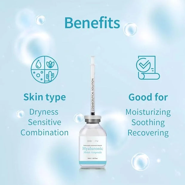 Hyaluronic moisturizer ampoule dry skin face neck woman hyaluronic acid hydrating serum Korean Beauty skincare 1.69oz - Pr...