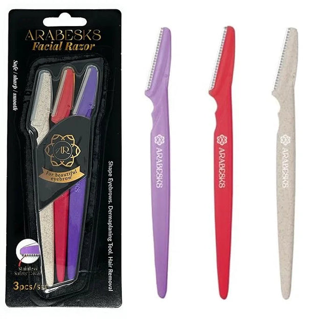 ARABESKS Dermaplaning Tool, 3ct | Dermaplane, Face Razors for Women, Eyebrow Razor, Facial Razor, Dermaplaning Razor, Wome...