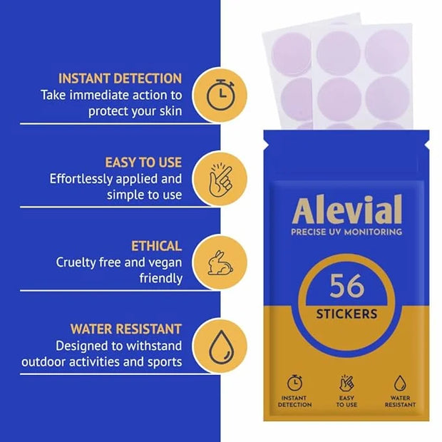 56 UV Detection Stickers for Sunscreen Reapply Reminder, Suitable for Kids & Adults, Sticker Patches, Sun Cream Detection ...