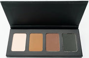 Matte Off White, Light Brown, Medium Brown & Black Vegan Eyeshadow Mini Palette; Talc, Paraben & Cruelty Free - Product Image