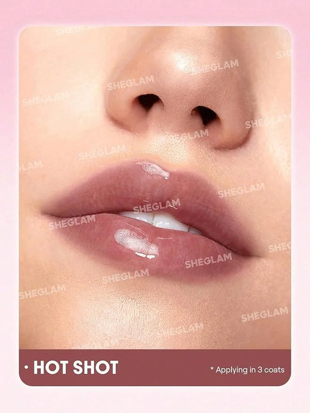 SHEGLAM Jelly Wow Tinted Lip Oil Plumping Lip Gloss Natural -Hot Shot - Product Image